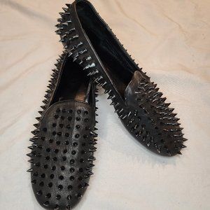 UNIF | Hellraiser Studded Loafers Black With Black Spikes